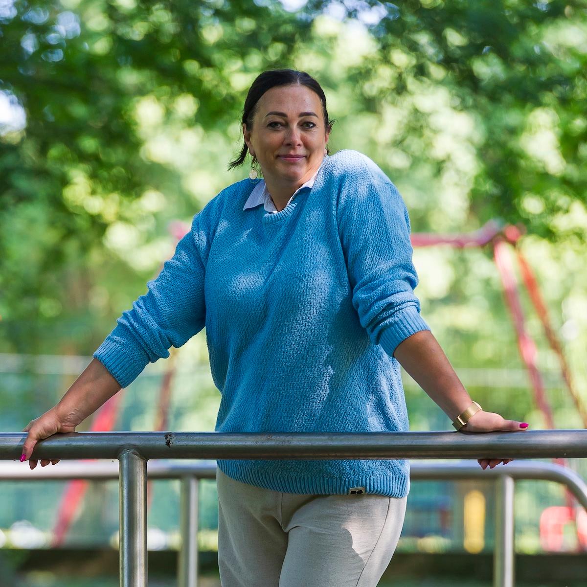 sweter konopny błękitny