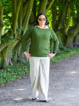 sweter konopny oliwkowy