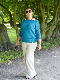 sweter konopny petrol