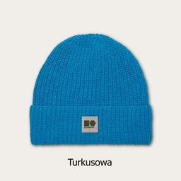 czapka konopno-bawełniana turkusowa