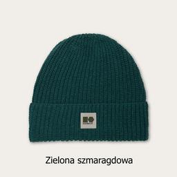 czapka konopno-bawełniana zielona szmaragdowa