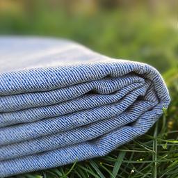 tkanina konopno-bawełniana splot skośny jeans granatowa