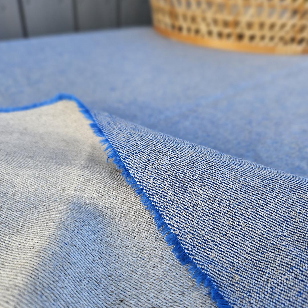 tkanina konopno-bawełniana splot skośny jeans granatowa