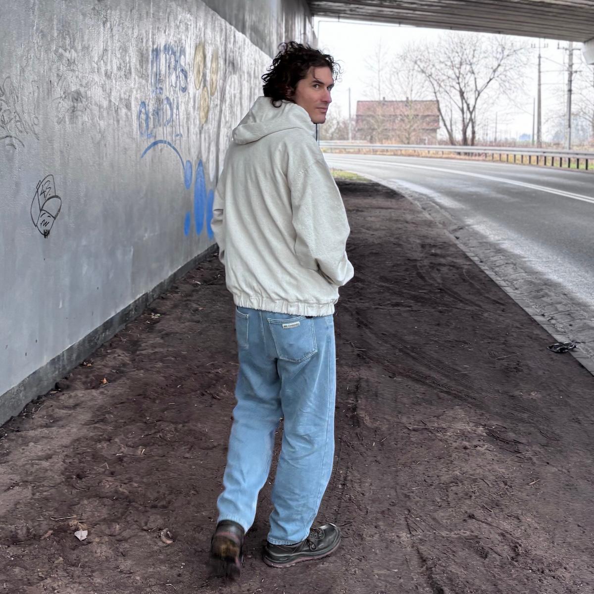 jeansy konopno-bawełniane jasnoniebieskie