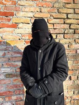 komin zimowy konopno-bawełniany czarny