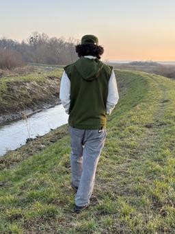 kamizelka bawełniano-konopna zielona