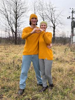 jeansy konopno-bawełniane jasnoniebieskie