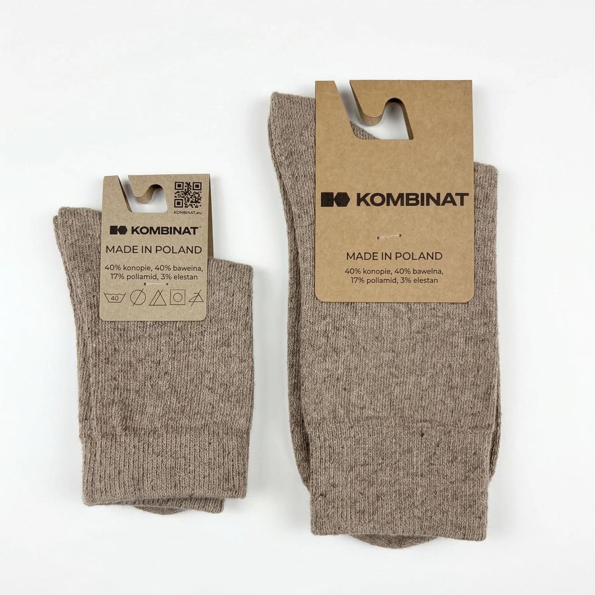 skarpetki dziecięce naturalne konopno-bawełniane