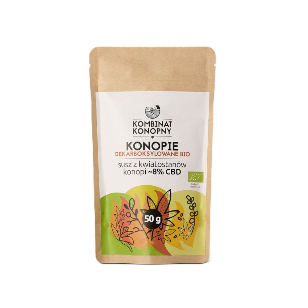 Konopie dekarboksylowane BIO - około 8 procent CBD