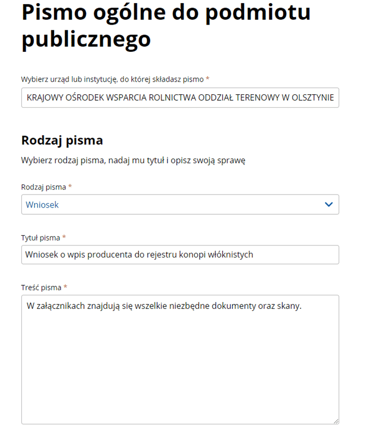 przykładowo wypełniony wniosek o pozwolenie na uprawę konopi