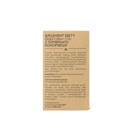 OLEJ CBDA+CBD 1000 mg suplement diety